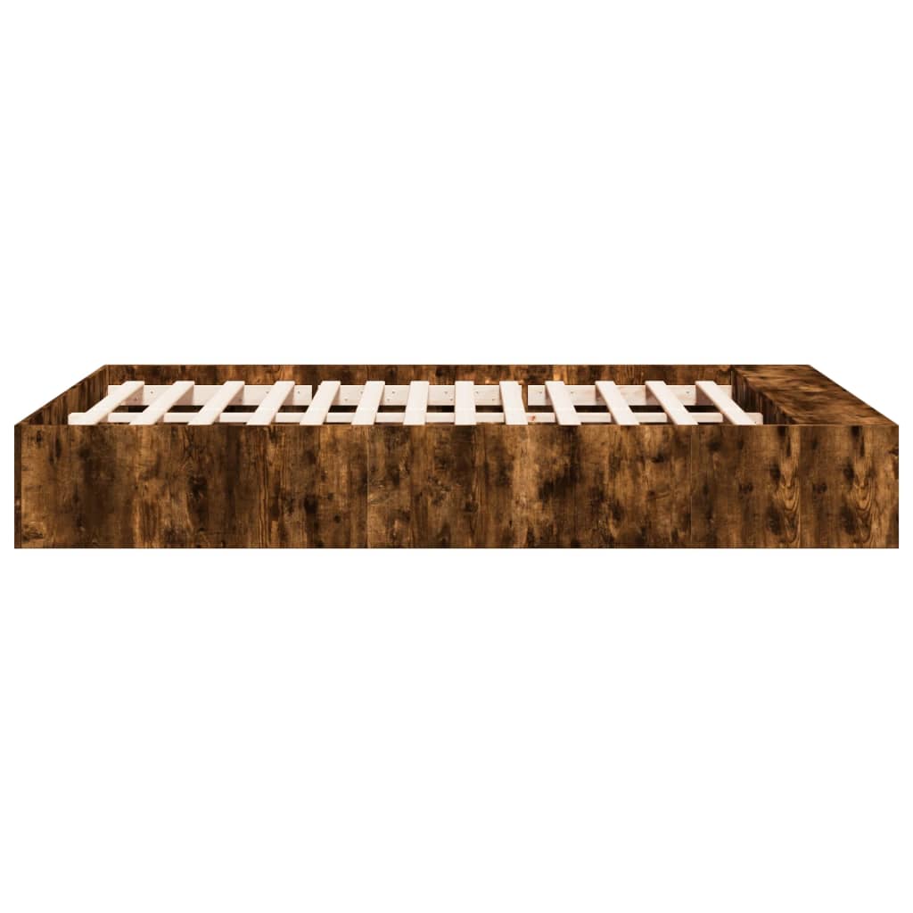Bed Frame without Mattress Smoked Oak 120x190 cm Small Double