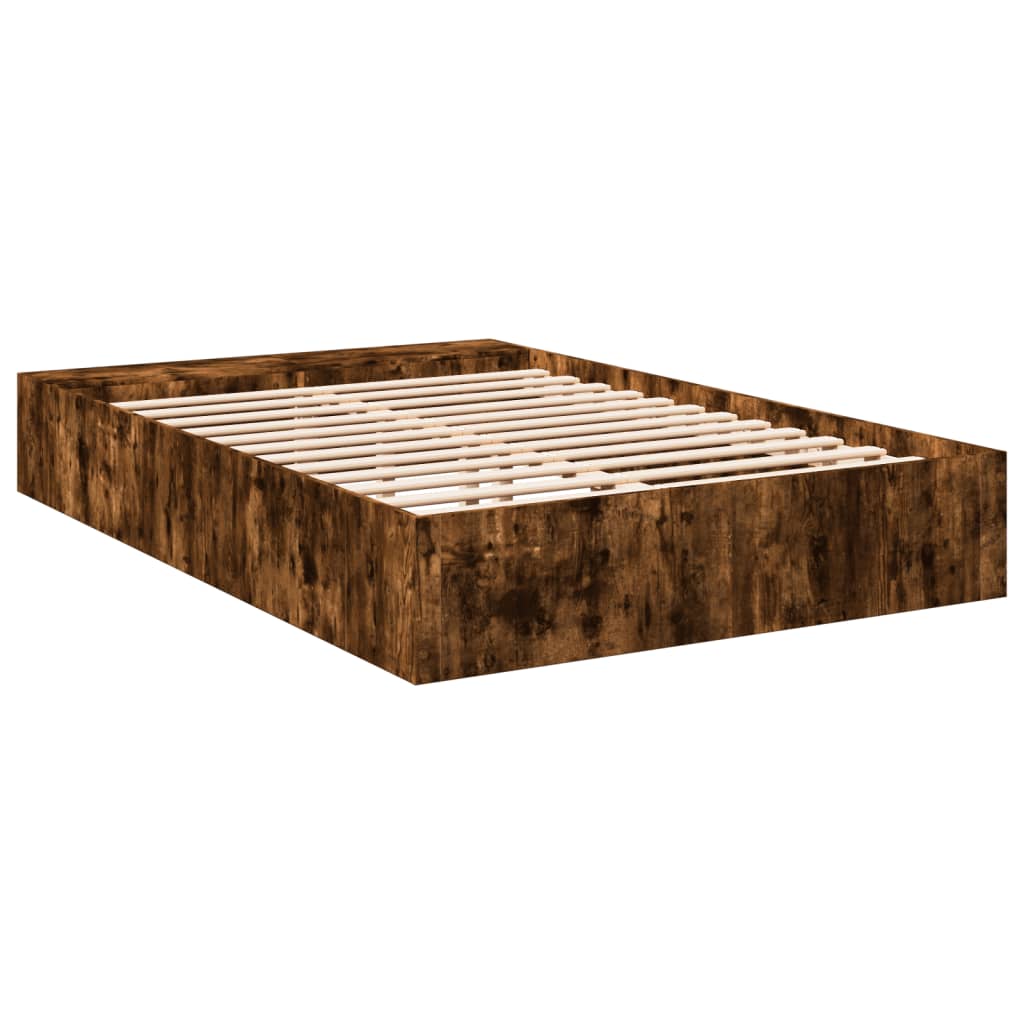 Bed Frame without Mattress Smoked Oak 120x190 cm Small Double