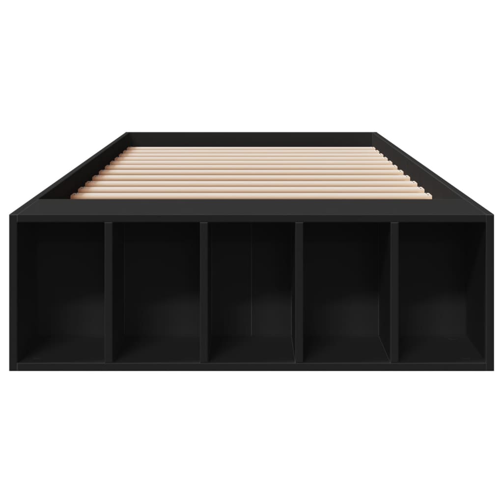 Bed Frame without Mattress Black 100x200 cm