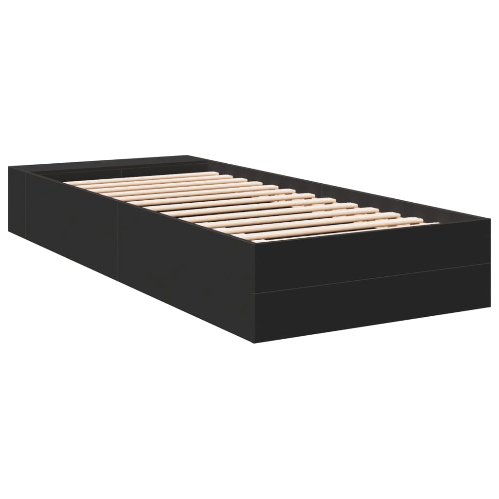 Bed Frame without Mattress Black 100x200 cm