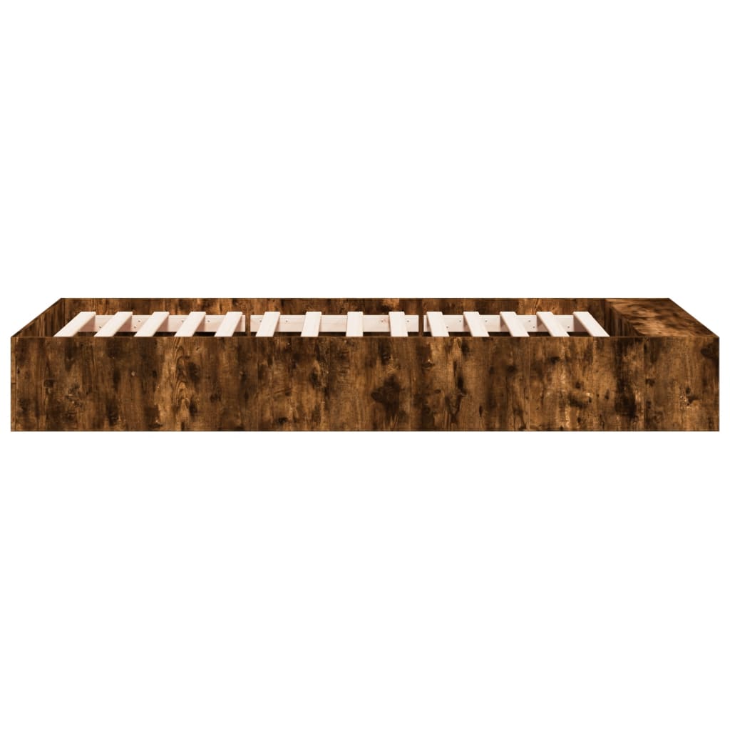 Bed Frame without Mattress Smoked Oak 90x200 cm