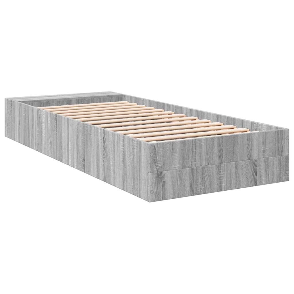 Bed Frame without Mattress Grey Sonoma 90x200 cm