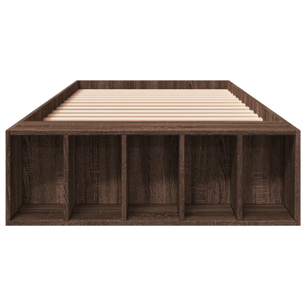 Bed Frame without Mattress Brown Oak 90x200 cm
