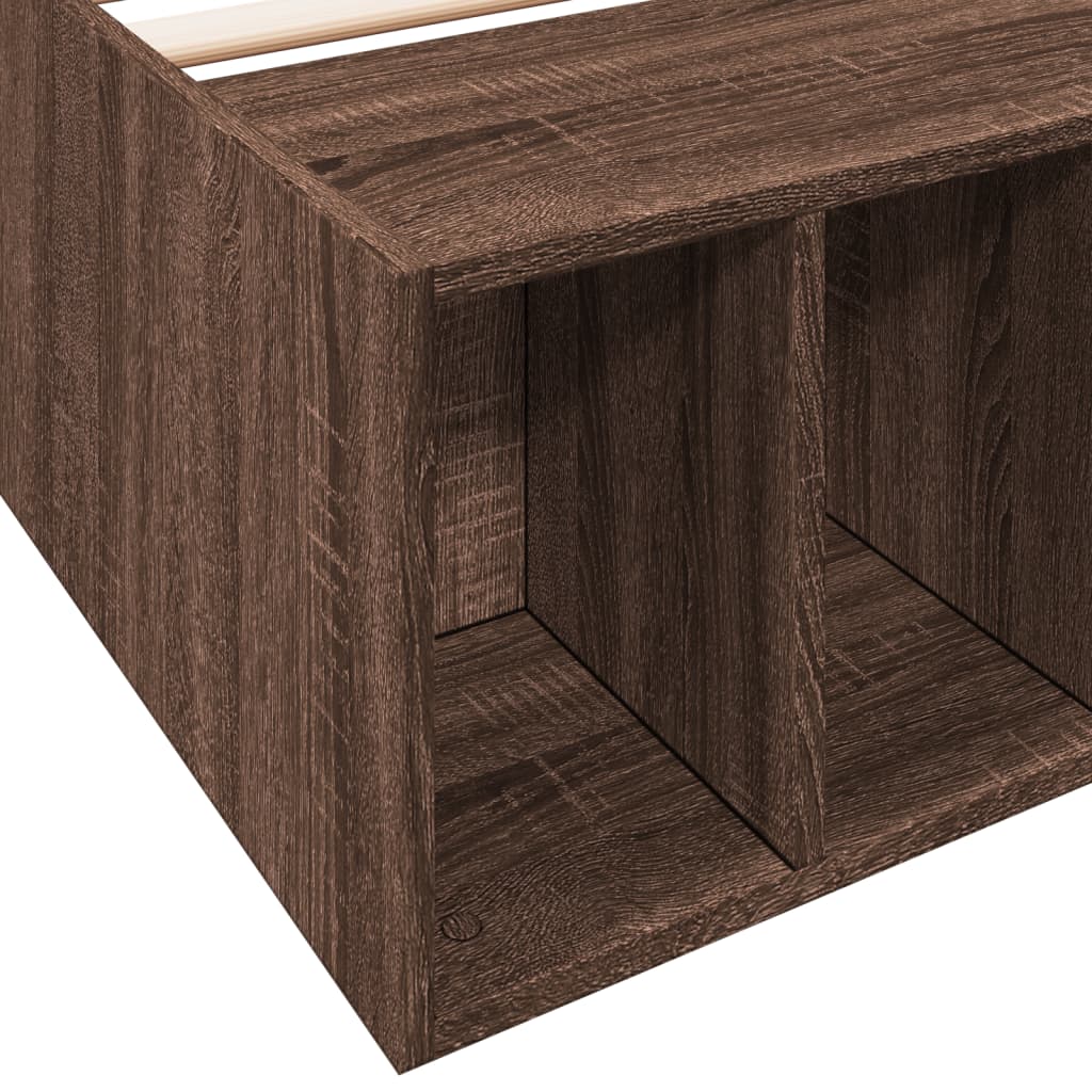 Bed Frame without Mattress Brown Oak 90x200 cm