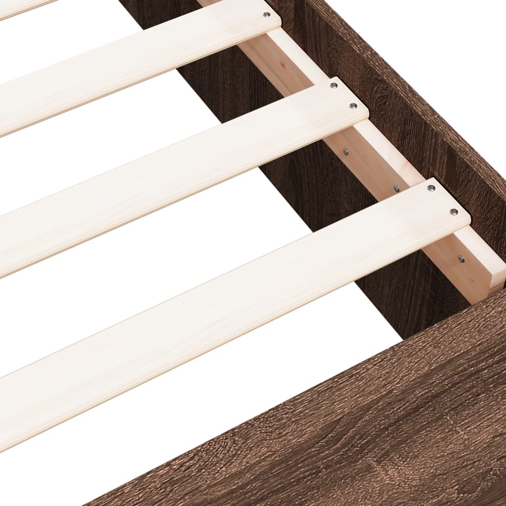 Bed Frame without Mattress Brown Oak 90x200 cm