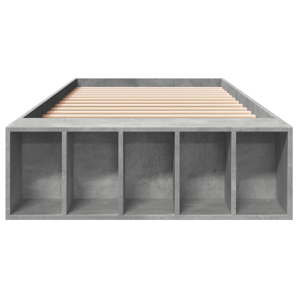 Bed Frame without Mattress Concrete Grey 90x190 cm Single