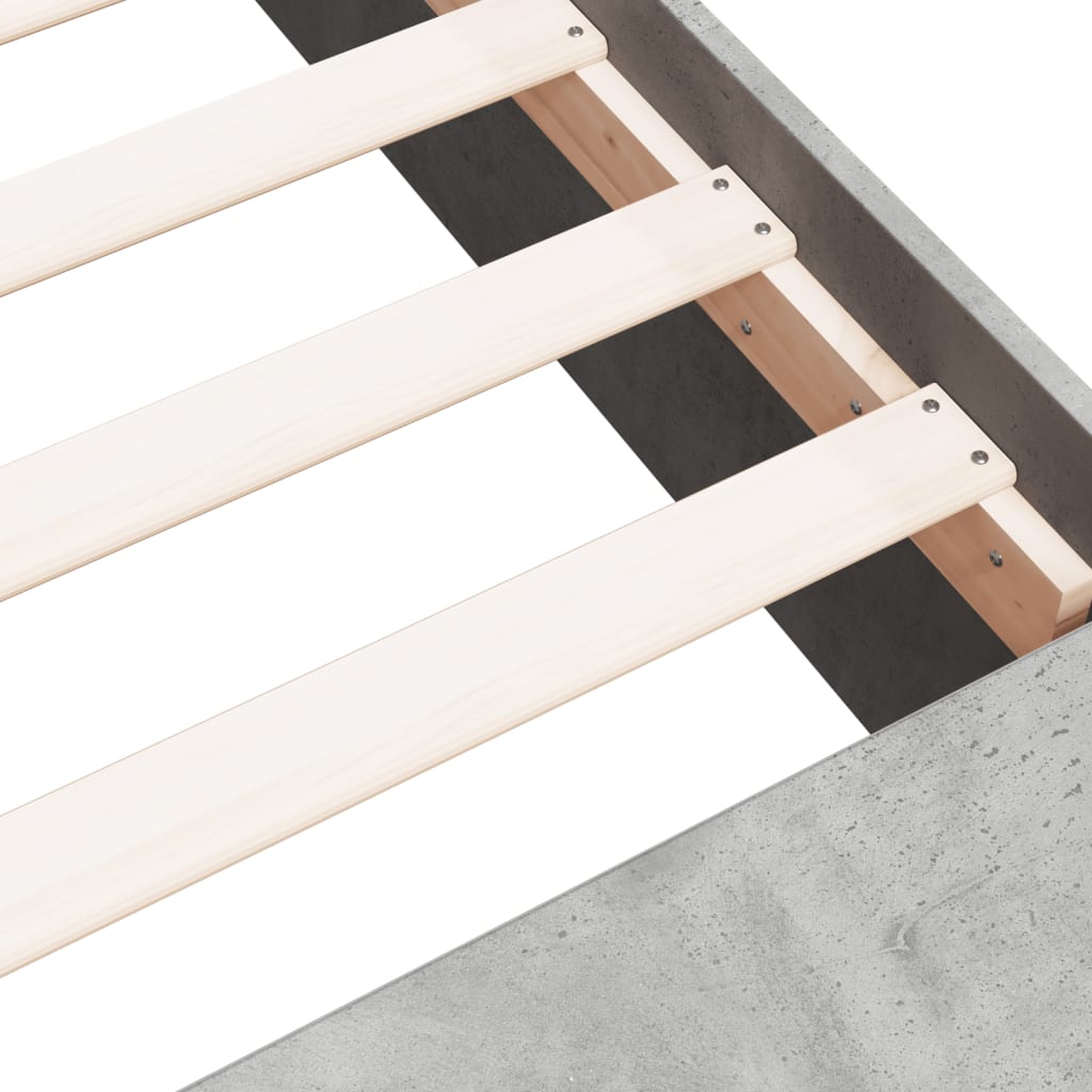 Bed Frame without Mattress Concrete Grey 90x190 cm Single