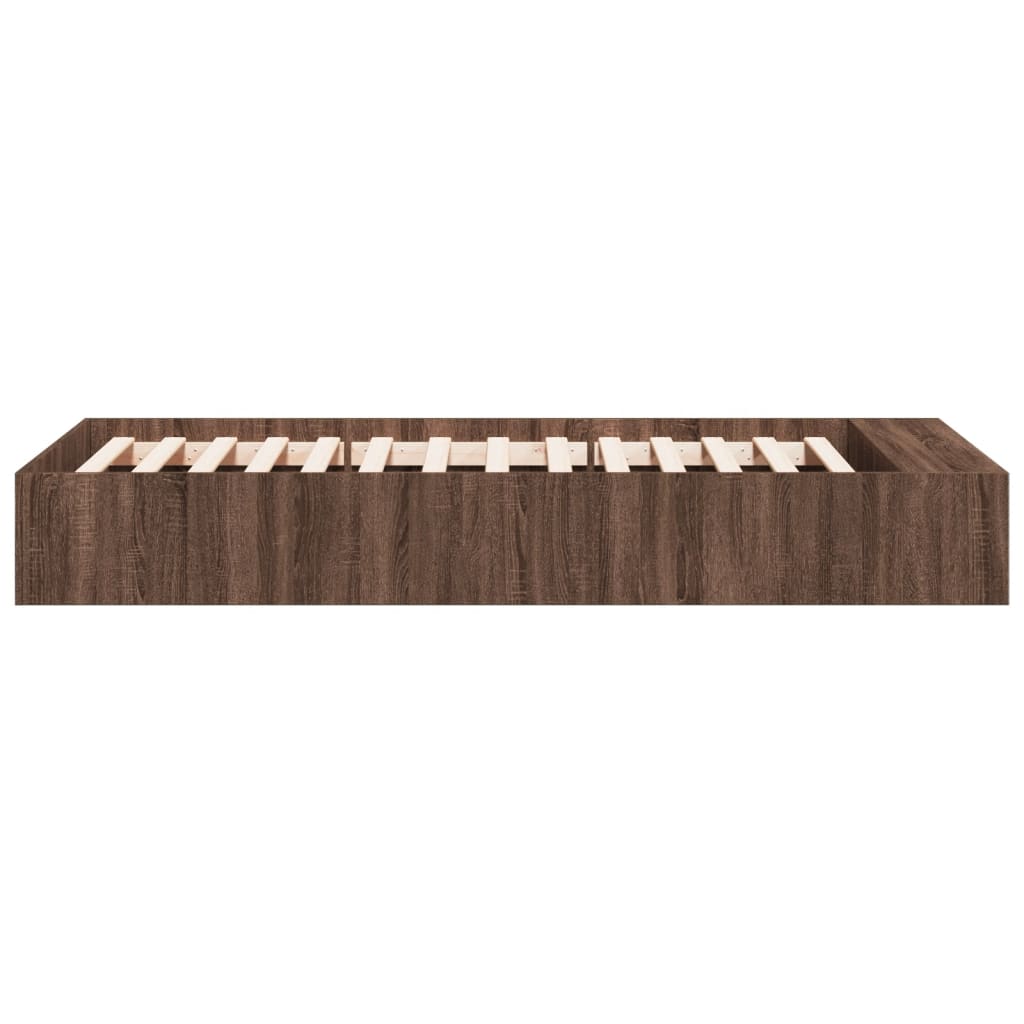 Bed Frame without Mattress Brown Oak 90x190 cm Single