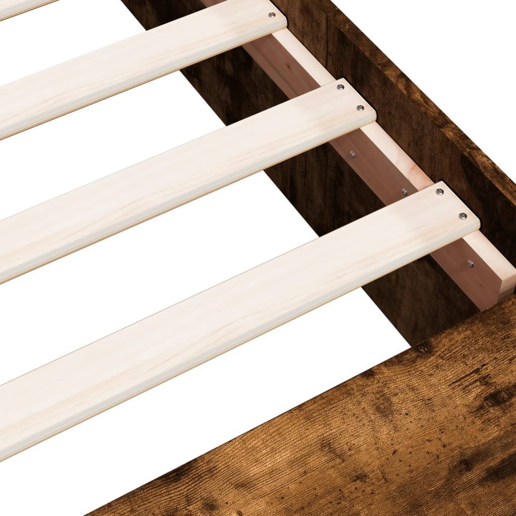 Bed Frame without Mattress Smoked Oak 75x190 cm Small Single