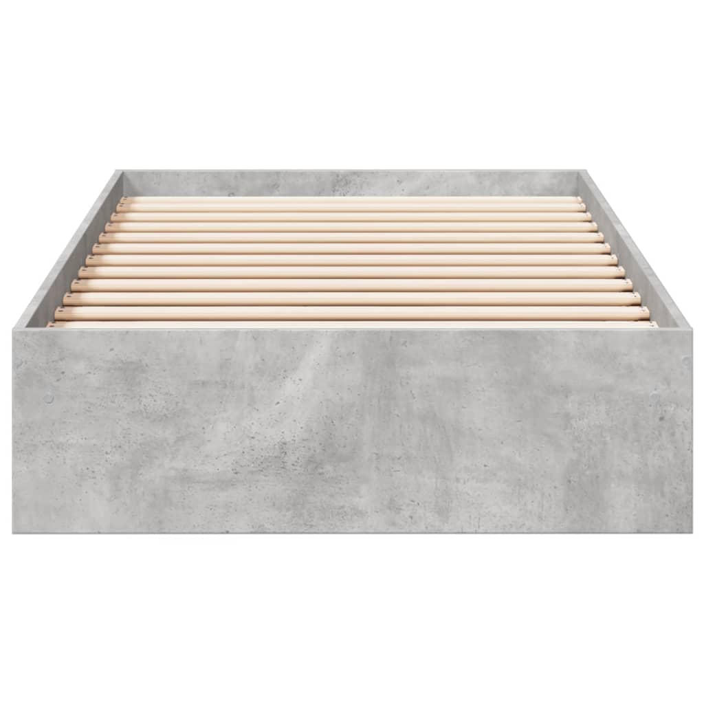 Bed Frame with Drawers without Mattress Concrete Grey 90x200 cm