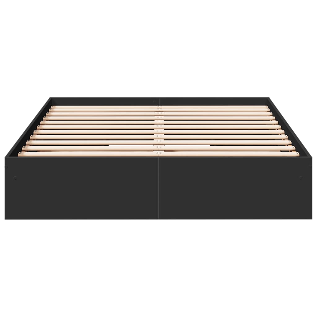 Bed Frame with Drawers without Mattress Black 140x190 cm