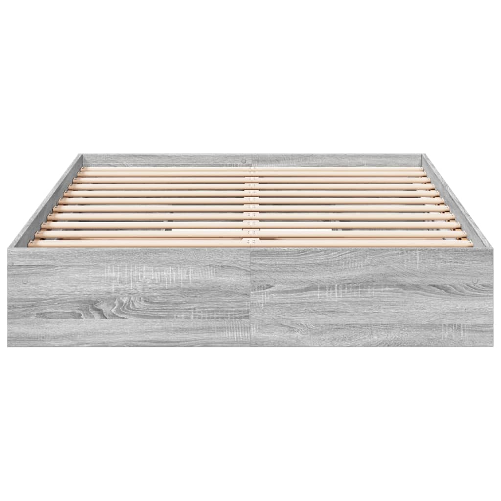 Bed Frame with Drawers without Mattress Grey Sonoma 135x190 cm Double