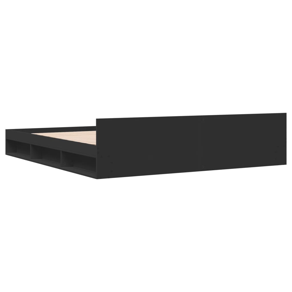 Modern Wooden Emperor Size 2m Bed Frame Base With Under Storage & 2 Drawers