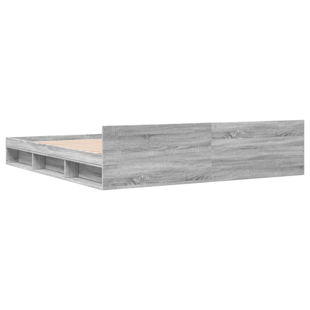 Modern Wooden Emperor Size 2m Bed Frame Base With Under Storage & 2 Drawers
