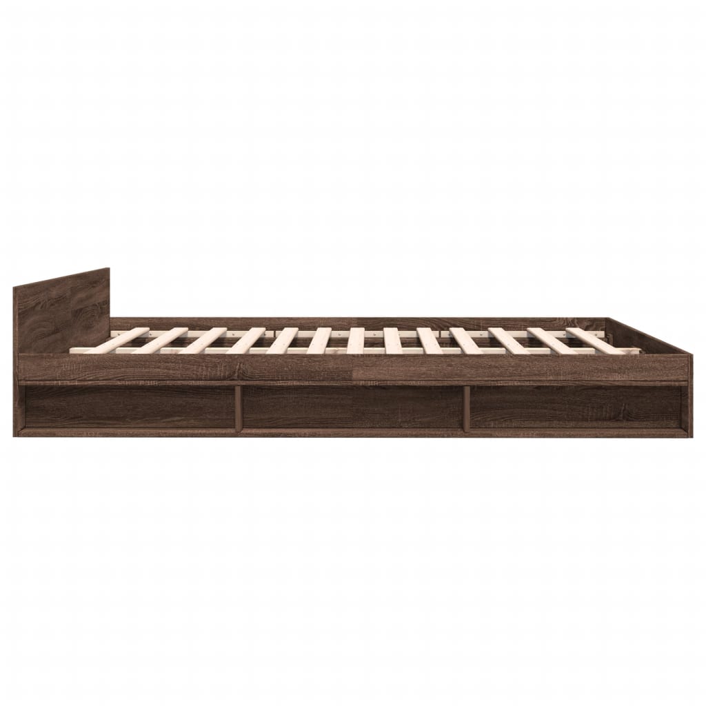 Modern Wooden Emperor Size 2m Bed Frame Base With Under Storage & 2 Drawers