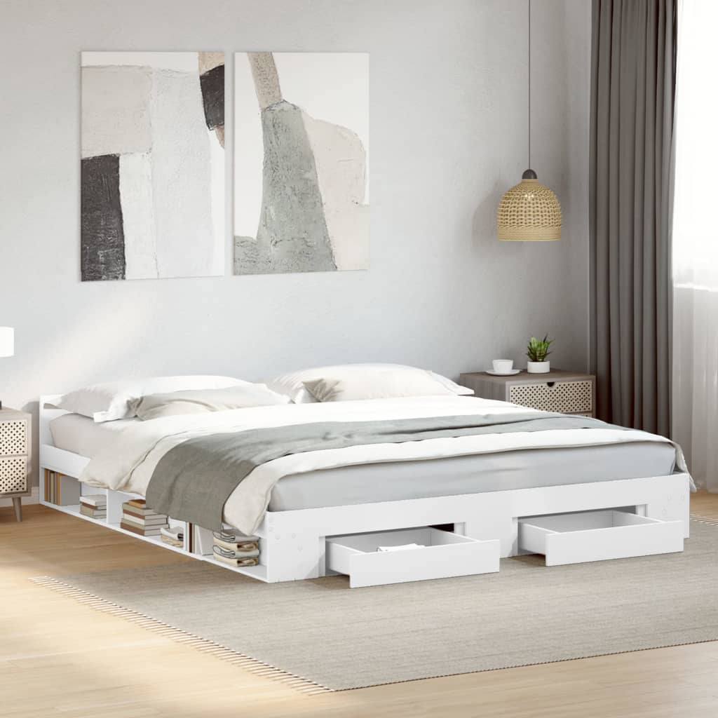 Modern Wooden Super King Size 1.8m Bed Frame Base With Storage Space Drawers