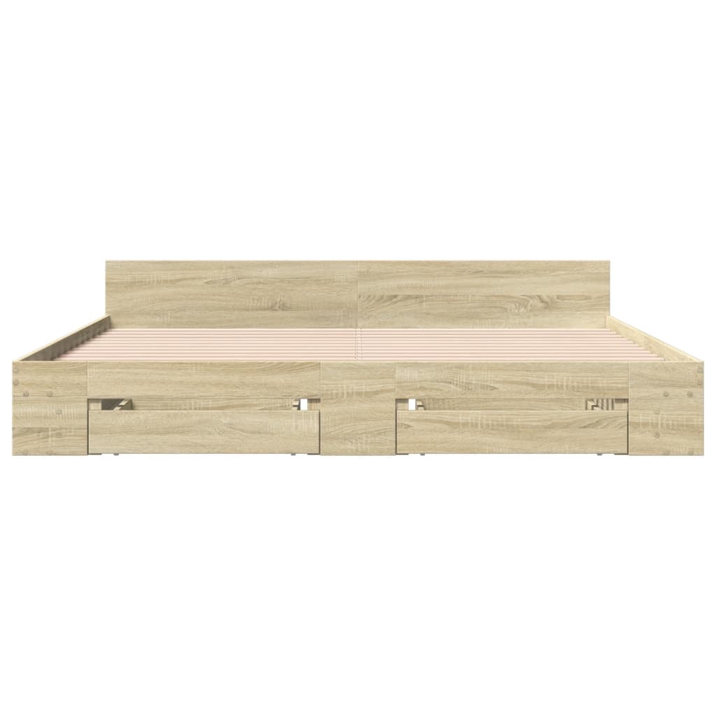 Modern Wooden Super King Size 1.8m Bed Frame Base With Storage Space Drawers