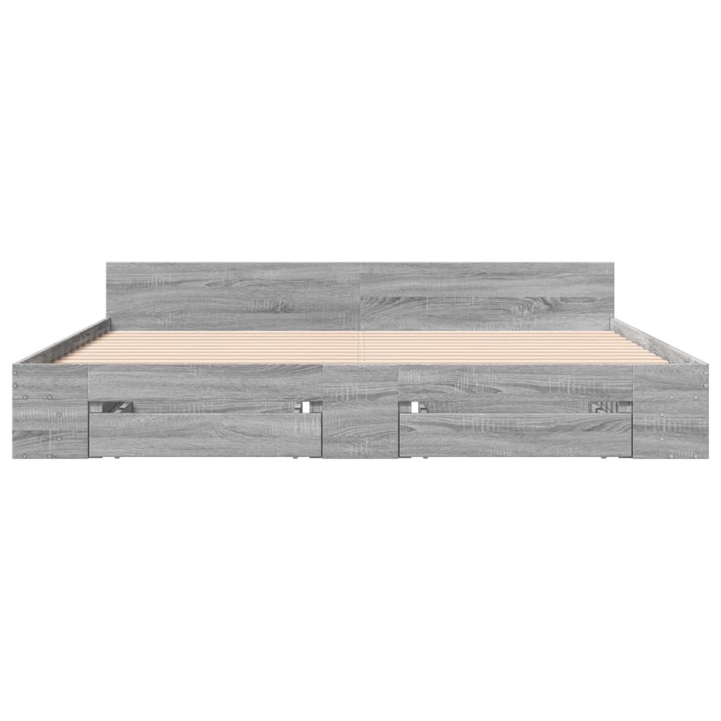 Modern Wooden Super King Size 1.8m Bed Frame Base With Storage Space Drawers