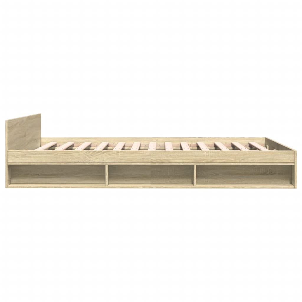 Modern Wooden Queen Size 1.6m Bed Frame Base With Under Storage Space Drawers