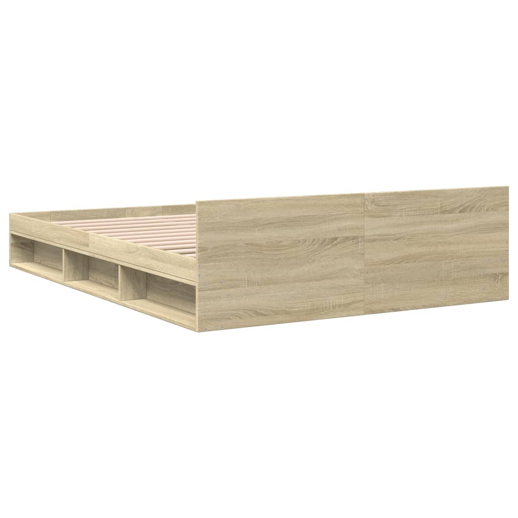 Modern Wooden Queen Size 1.6m Bed Frame Base With Under Storage Space Drawers