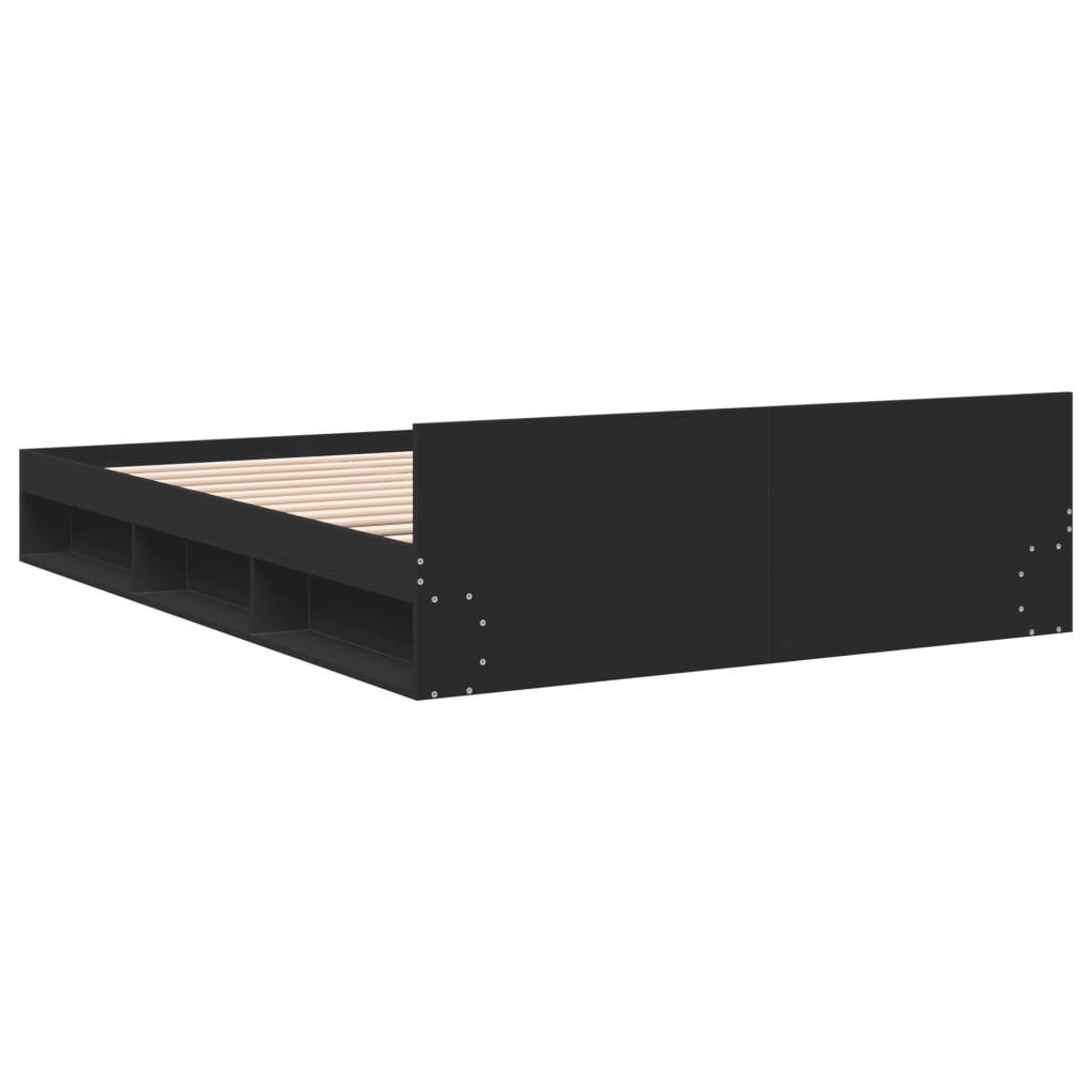 Modern Wooden King Size 1.5m Bed Frame Base With Under Storage Space 2 Drawers