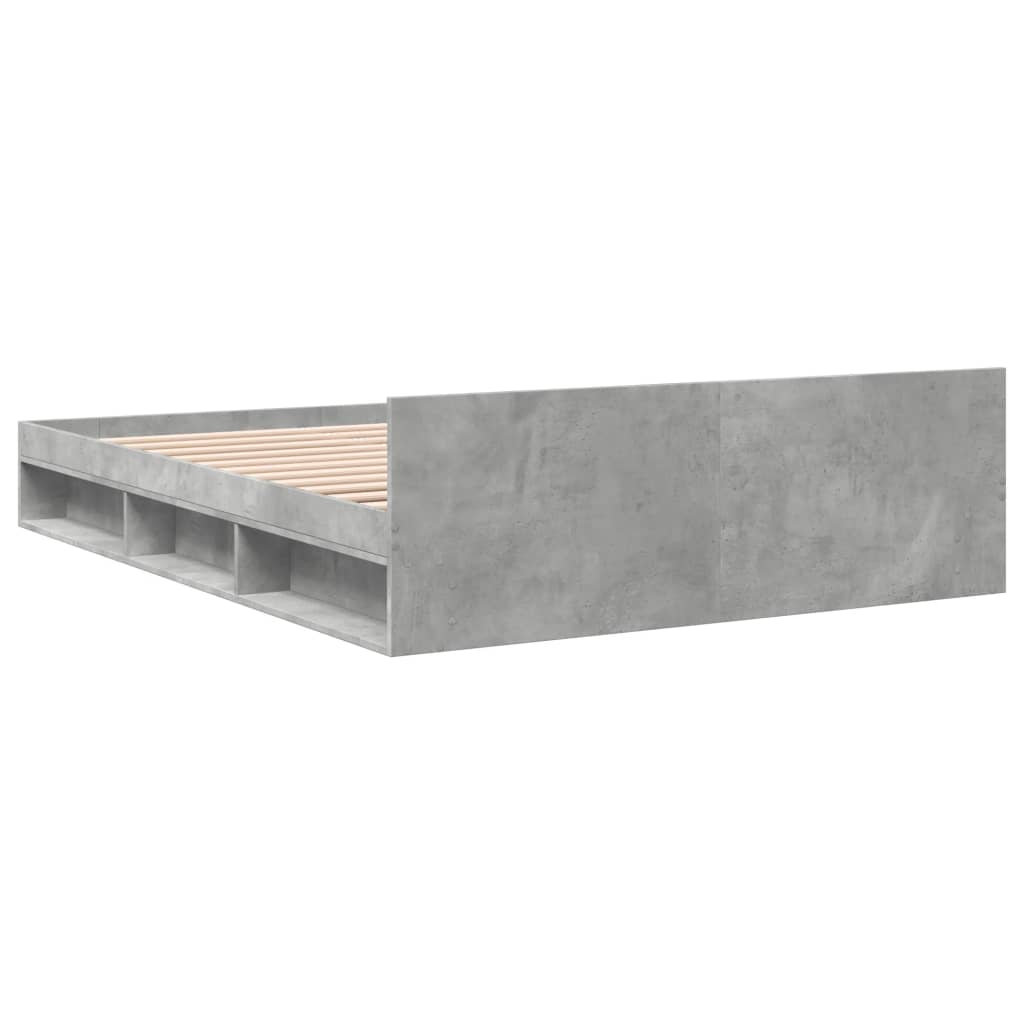 Modern Wooden Double Size 135cm Bed Frame Base With Open Storage & Drawers Wood