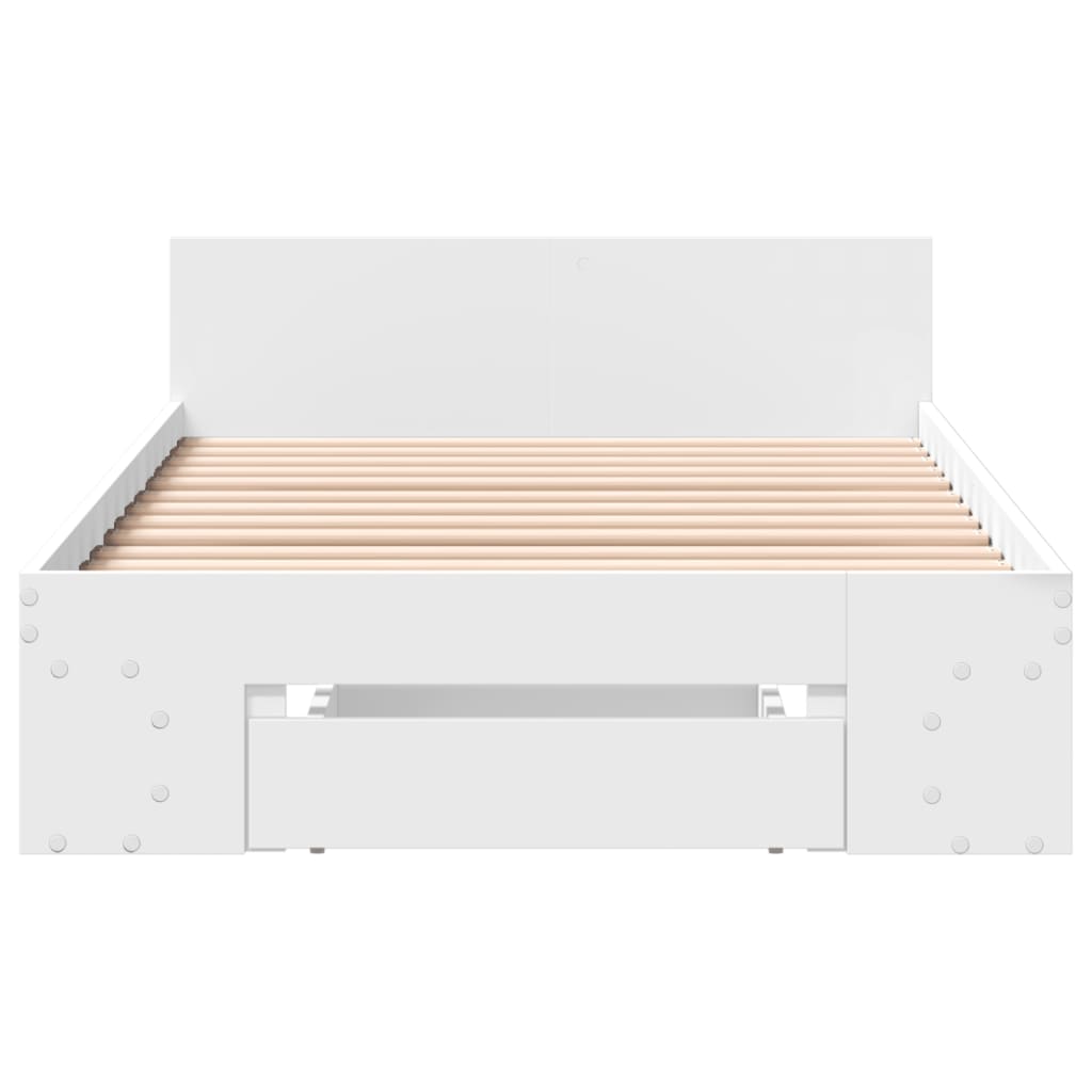 Modern Wooden Single Size 90cm Bed Frame Base With Under Storage Space & Drawer