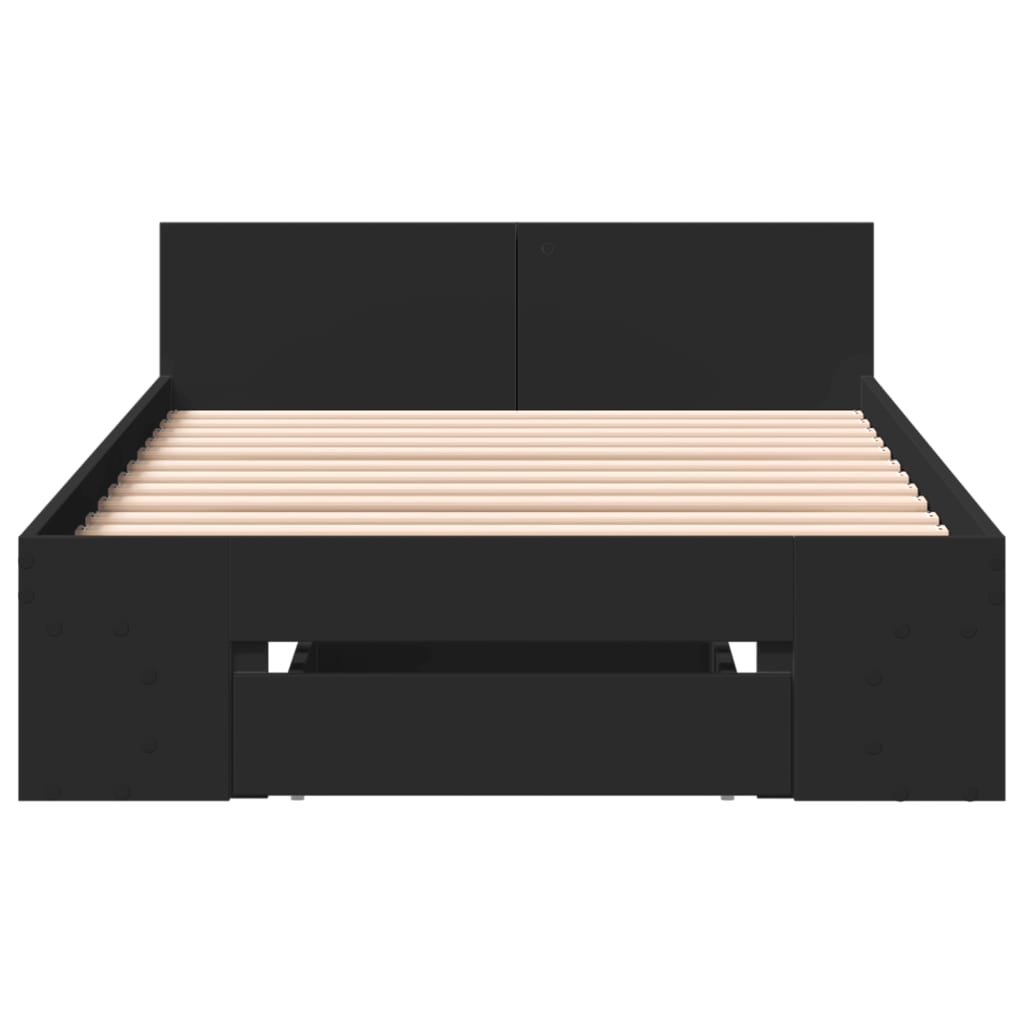 Bed Frame with Drawer without Mattress Black 90x190 cm Single
