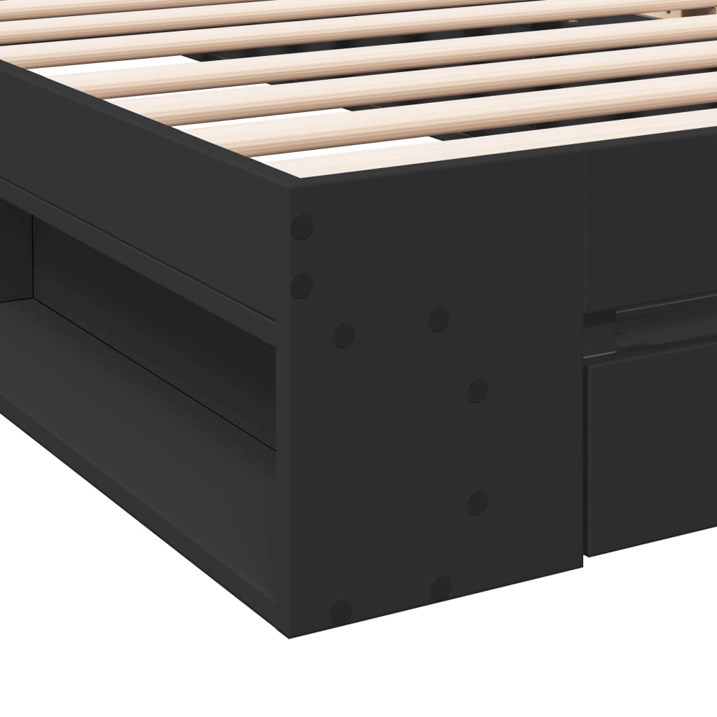 Modern Wooden Single Size 90cm Bed Frame Base With Under Storage Space & Drawer