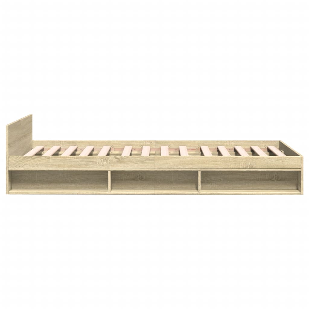 Modern Wooden Single Size 90cm Bed Frame Base With Under Storage Space & Drawer