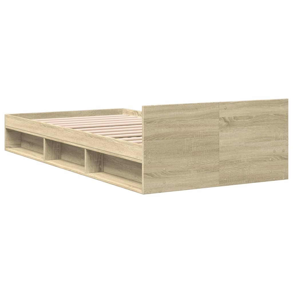 Modern Wooden Single Size 90cm Bed Frame Base With Under Storage Space & Drawer