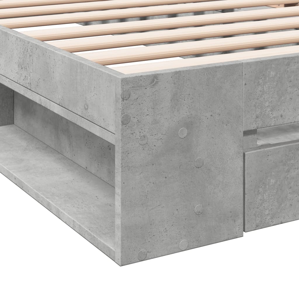 Modern Wooden Single Size 90cm Bed Frame Base With Under Storage Space & Drawer