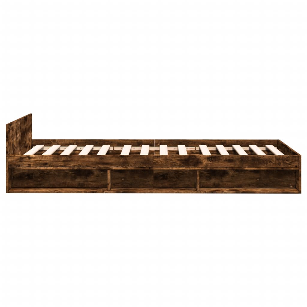 Modern Wooden Single Size 90cm Bed Frame Base With Under Storage Space & Drawer