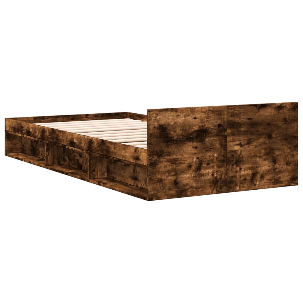 Modern Wooden Single Size 90cm Bed Frame Base With Under Storage Space & Drawer