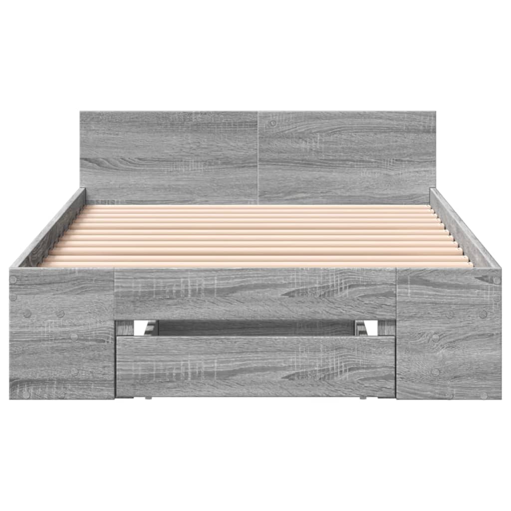 Modern Wooden Single Size 90cm Bed Frame Base With Under Storage Space & Drawer