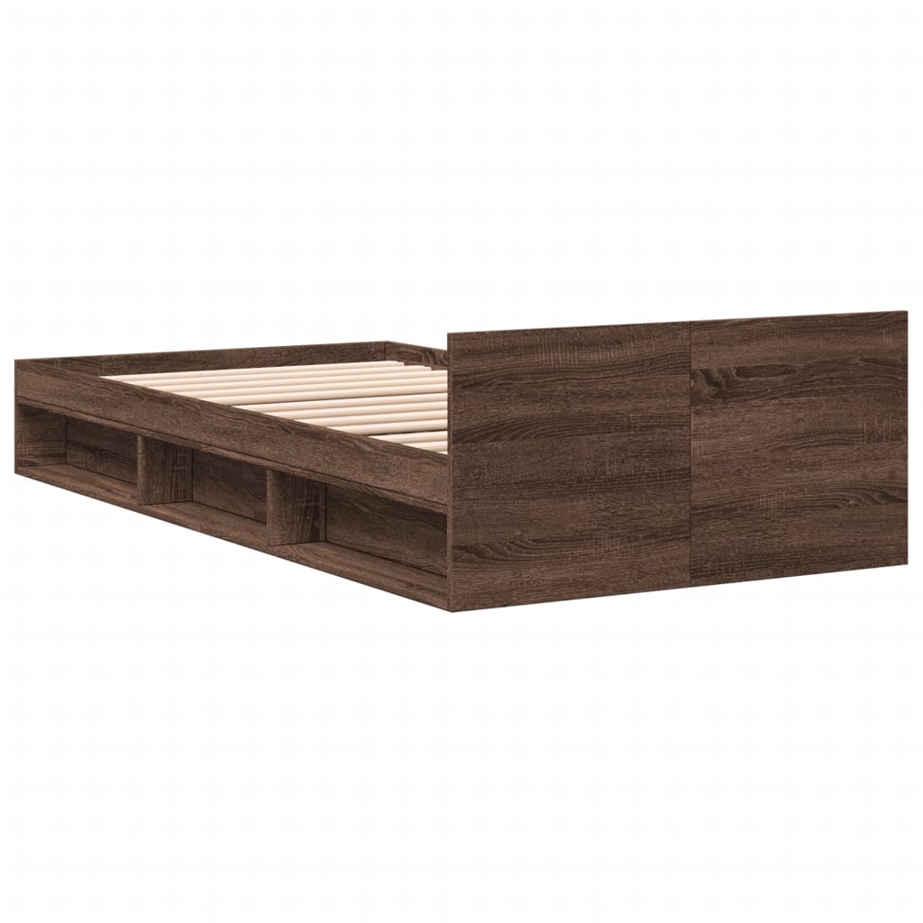 Modern Wooden Single Size 90cm Bed Frame Base With Under Storage Space & Drawer