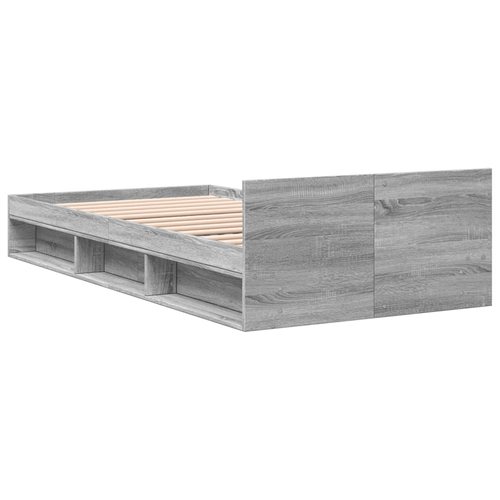Bed Frame with Drawer without Mattress Grey Sonoma 90x200 cm