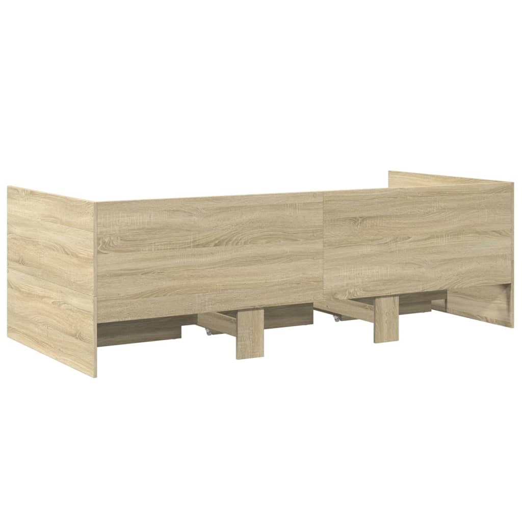 Daybed with Drawers without Mattress Sonoma Oak 90x190 cm Single