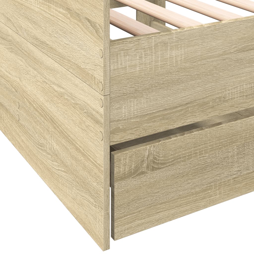 Daybed with Drawers without Mattress Sonoma Oak 90x190 cm Single