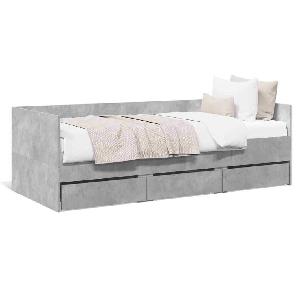Modern Wooden Single Size 2-in-1 Daybed Sofa Bed With 3 Storage Drawers