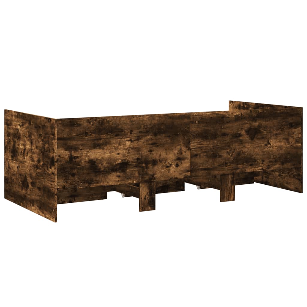 Daybed with Drawers without Mattress Smoked Oak 75x190 cm Small Single