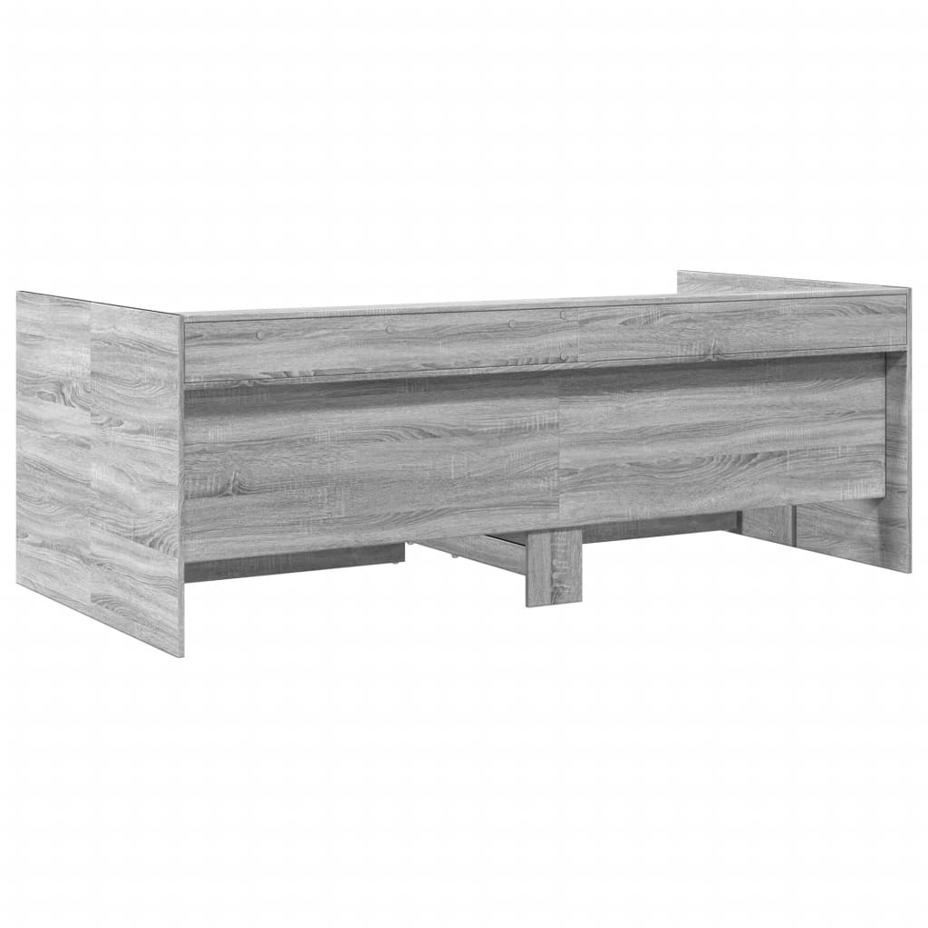 Daybed with Drawers without Mattress Grey Sonoma 100x200 cm