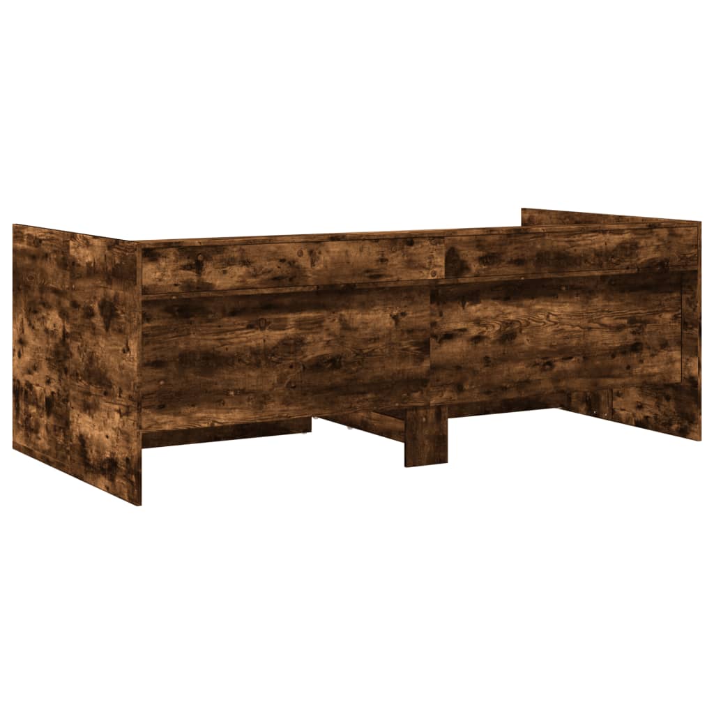 Daybed with Drawers without Mattress Smoked Oak 90x190 cm Single