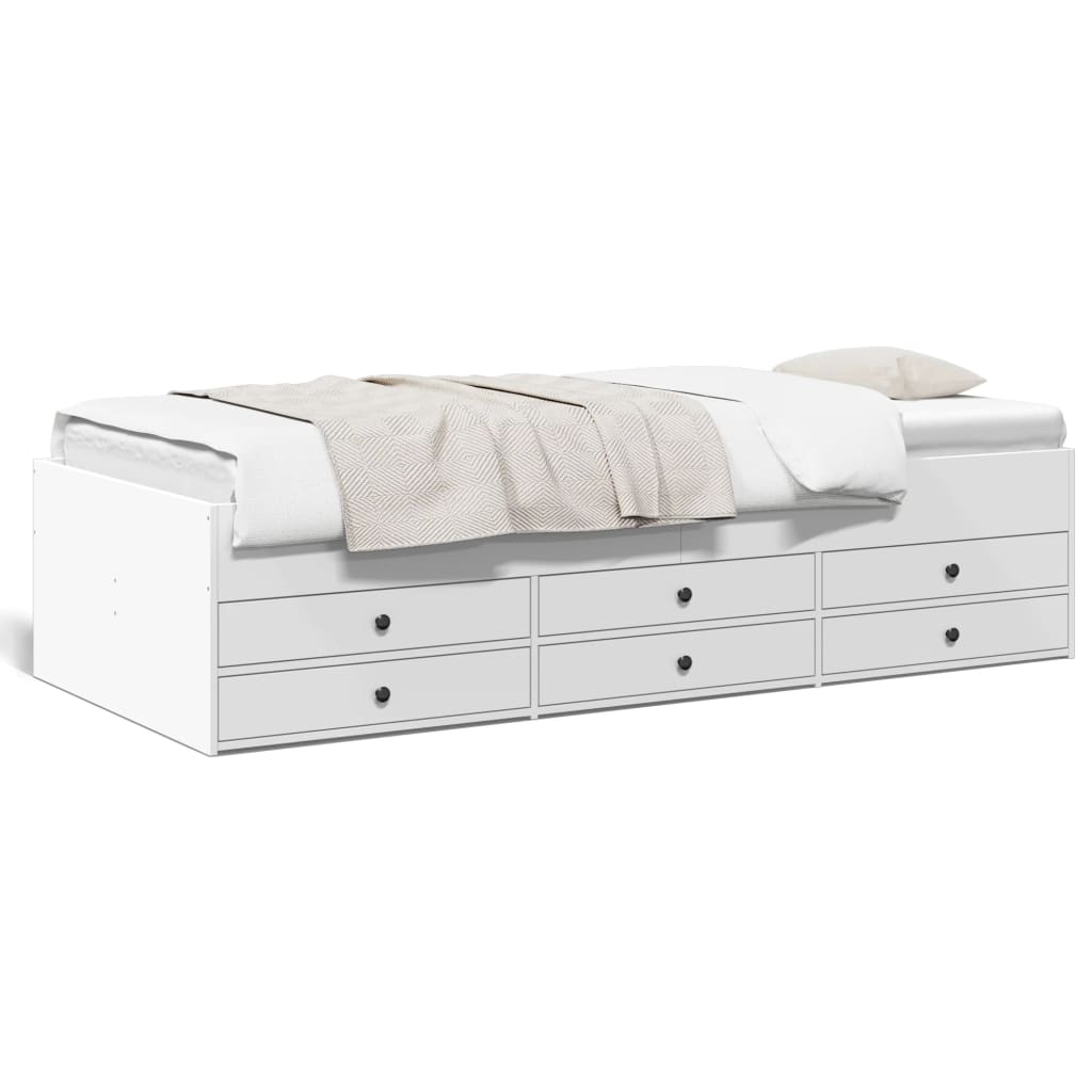Modern Wooden 2-in-1 Single Size 90cm Daybed With 6 Storage Drawers Wood Sofa Beds