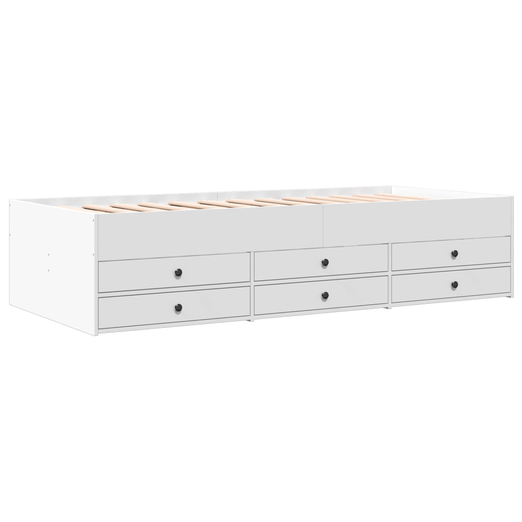 Modern Wooden 2-in-1 Single Size 90cm Daybed With 6 Storage Drawers Wood Sofa Beds