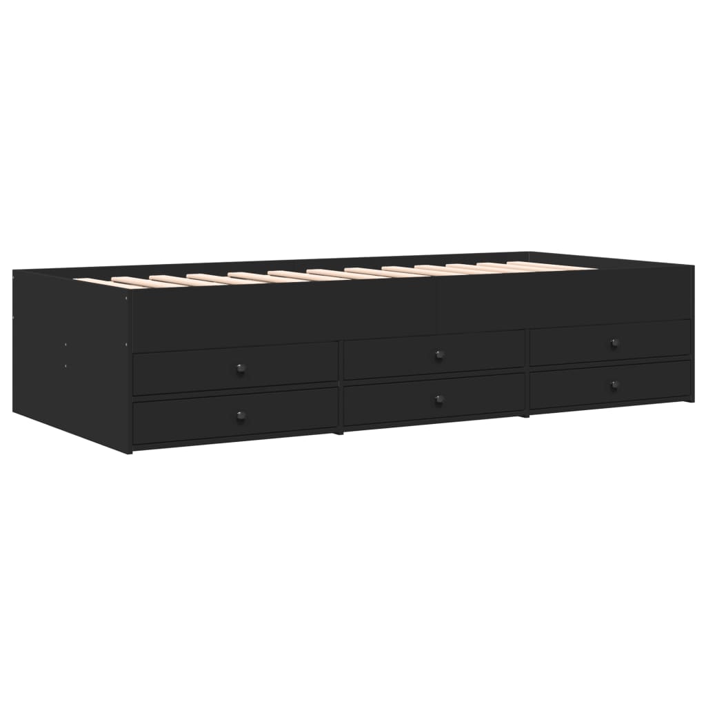 Modern Wooden 2-in-1 Single Size 90cm Daybed With 6 Storage Drawers Wood Sofa Beds