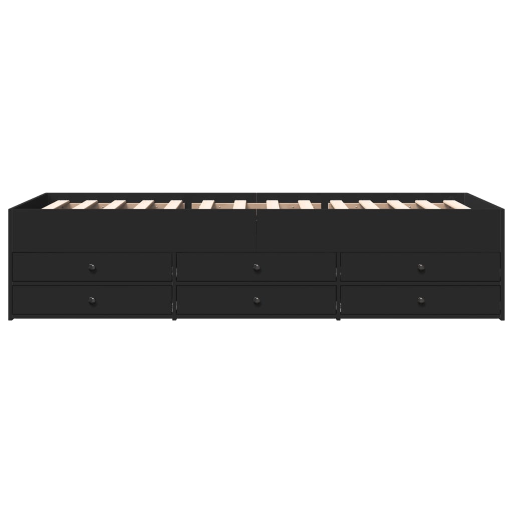 Modern Wooden 2-in-1 Single Size 90cm Daybed With 6 Storage Drawers Wood Sofa Beds