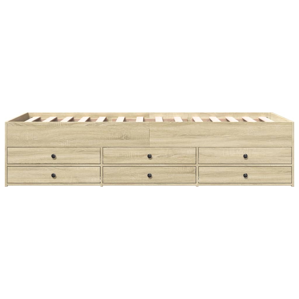 Modern Wooden 2-in-1 Single Size 90cm Daybed With 6 Storage Drawers Wood Sofa Beds