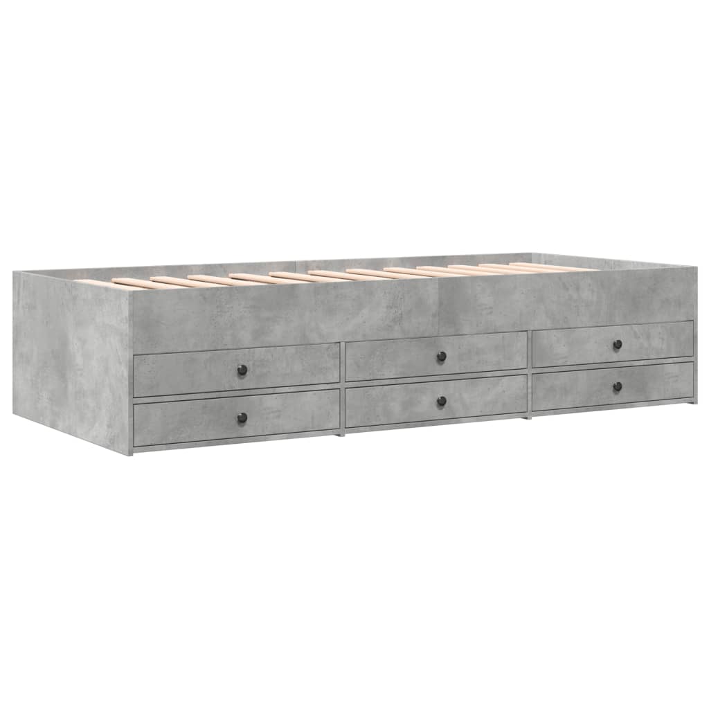 Modern Wooden 2-in-1 Single Size 90cm Daybed With 6 Storage Drawers Wood Sofa Beds