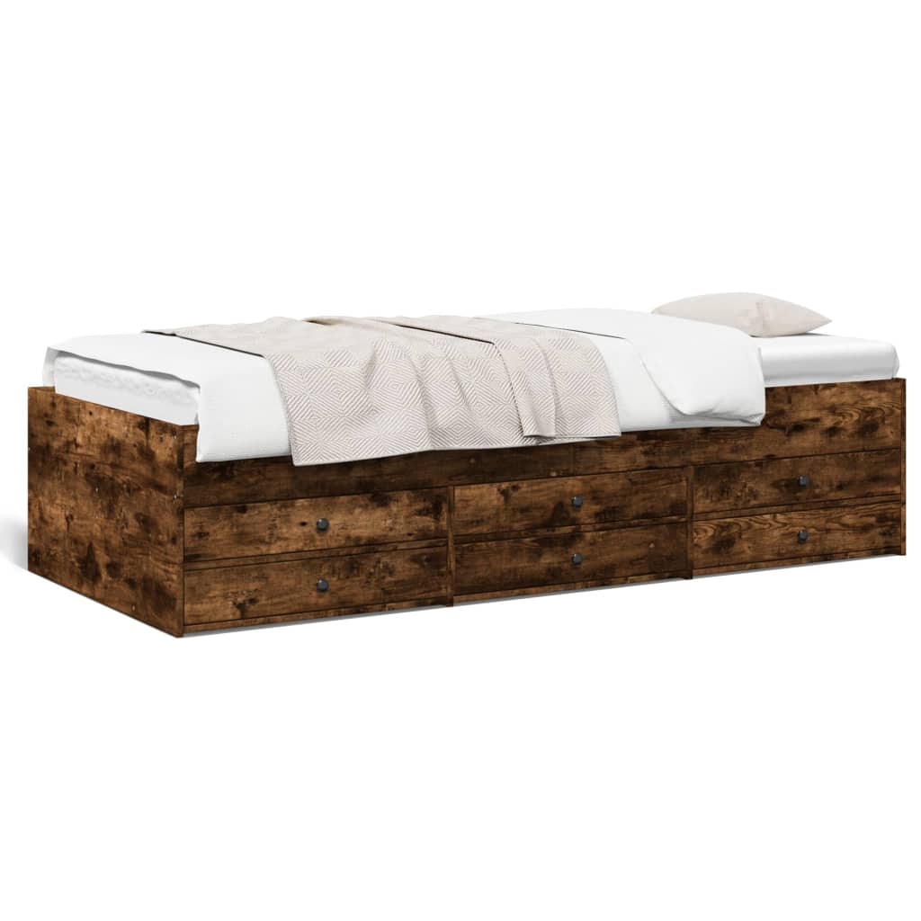 Modern Wooden 2-in-1 Single Size 90cm Daybed With 6 Storage Drawers Wood Sofa Beds